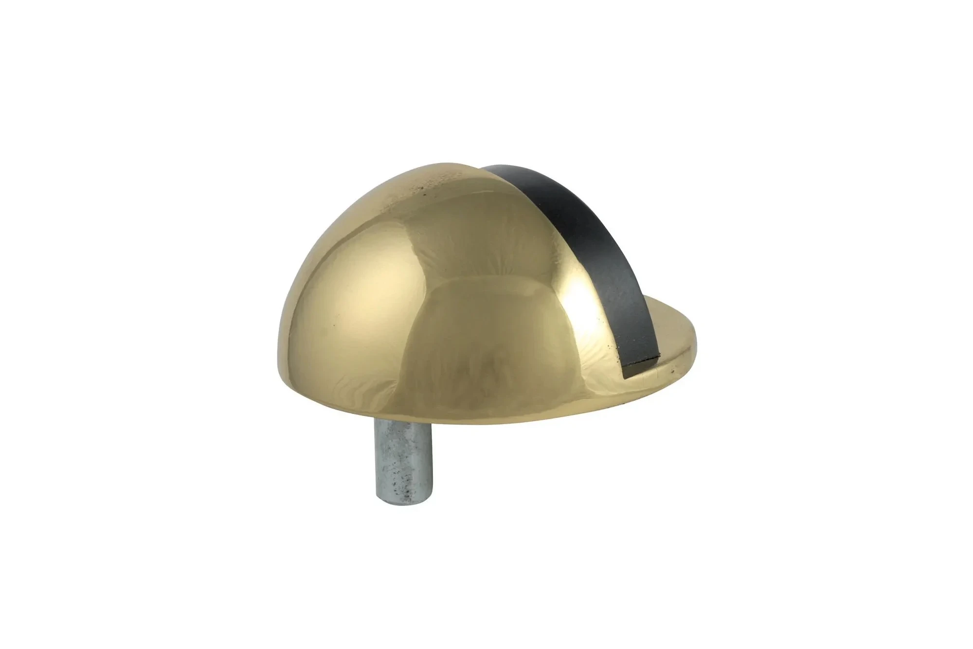 Brass Floor-Mounted Door Stopper with Rubber Tip — Copper Plated